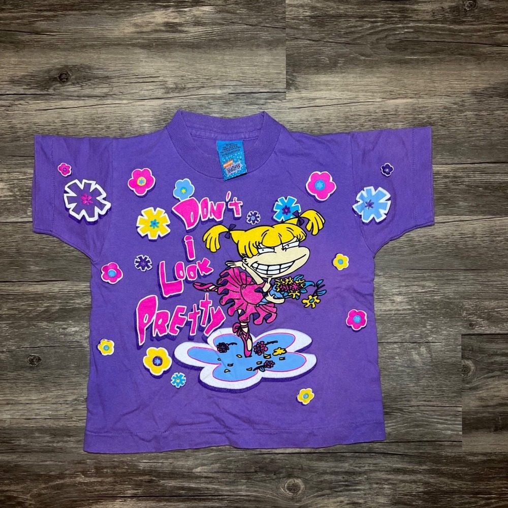 Vintage 1997 Rugrats Angelica Purple Nickelodeon Y2K Graphic Don't I Look Pretty